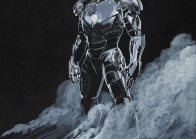 Iron Man on black board